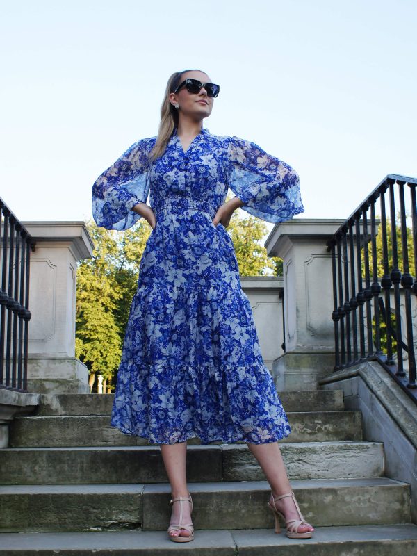 sukienka kobaltowa